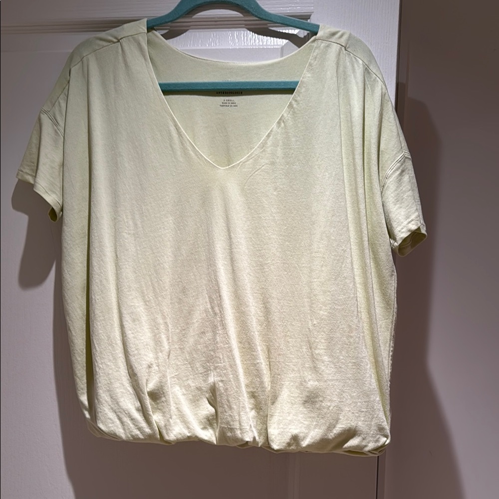 Women's Cream V-Neck Top